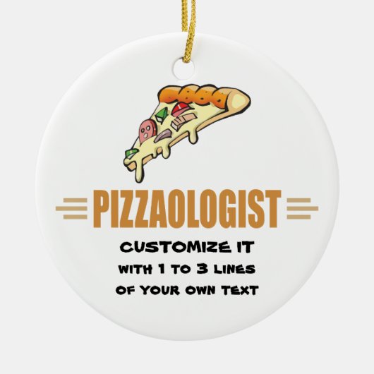 Funny Pizza Keramisch Ornament (Voorkant)