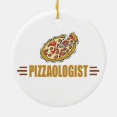 Funny Pizza Keramisch Ornament (Achterkant)
