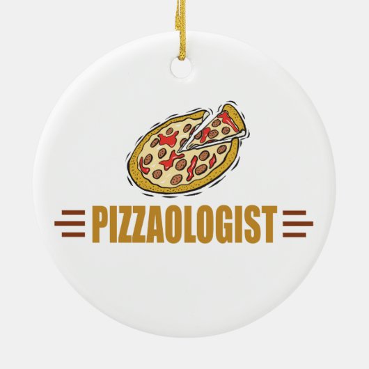 Funny Pizza Keramisch Ornament (Achterkant)