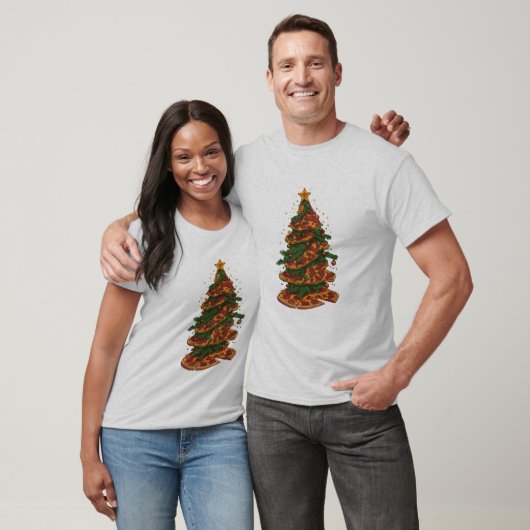 Funny Pizza kerstboom T-shirt (Unisex)
