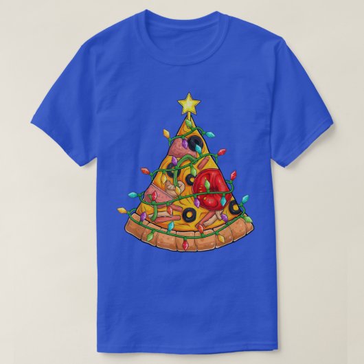 Funny Pizza kerstboomlampjes voor iS T-shirt (Design voorkant)