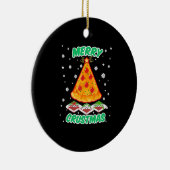 Funny Pizza Kerstmis Keramisch Ornament (Rechts)