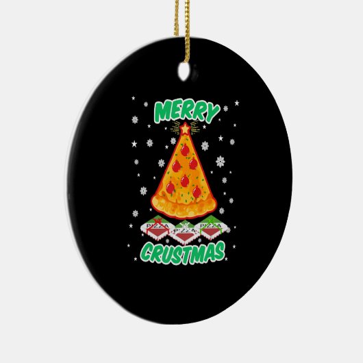 Funny Pizza Kerstmis Keramisch Ornament (Rechts)