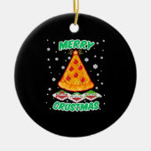 Funny Pizza Kerstmis Keramisch Ornament (Voorkant)