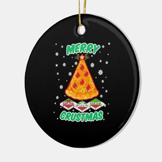 Funny Pizza Kerstmis Keramisch Ornament (Links)