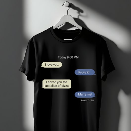 Funny Pizza Love Chat Design T-shirt