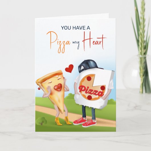 Funny Pizza Love Valentijnsdag Kaart (Voorkant)