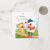 Funny Pizza Love Valentijnsdag Kaart Notitiekaartje (Voorkant / Achterkant in situ)