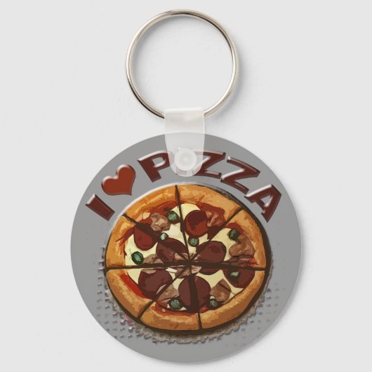 Funny Pizza Lover's Sleutelhanger (Voorkant)