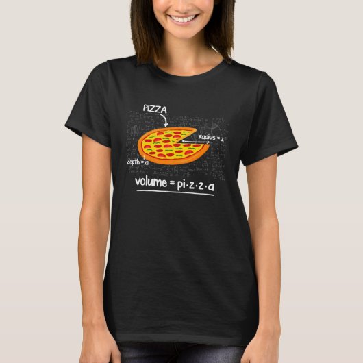 Funny Pizza Math Lovers Fast Food Volume Formula P T-shirt (Voorkant)