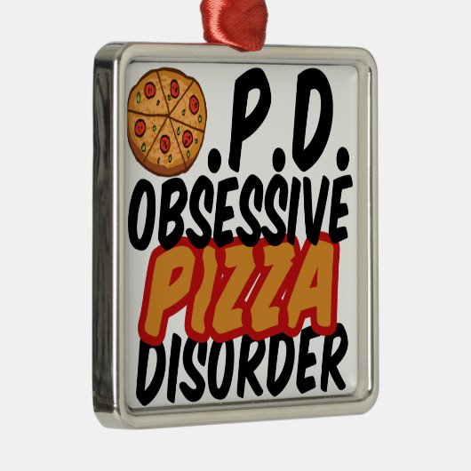 Funny Pizza Metalen Ornament (Rechts)