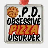 Funny Pizza Metalen Ornament (Voorkant)