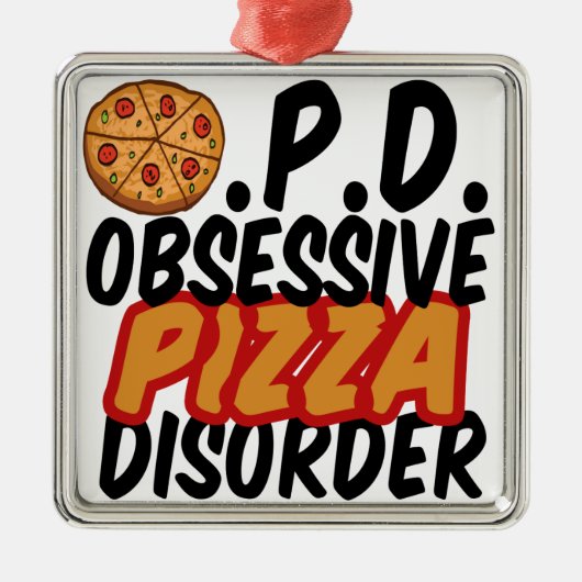 Funny Pizza Metalen Ornament (Voorkant)