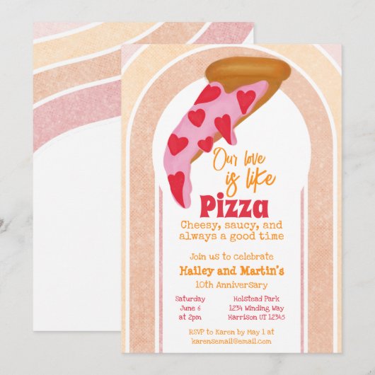 Funny Pizza Milestone Jubileum Kaart (Voorkant / Achterkant)