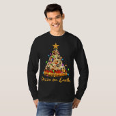 Funny Pizza op Aarde Slice-kerstboom met lig T-shirt (Voorkant volledig)