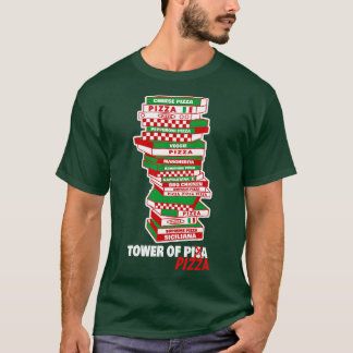 Funny pizza overvalt pizza schrijft toren van pizz t-shirt