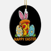 Funny Pizza Paasdag Bunny Easter Hunting Keramisch Ornament (Rechts)
