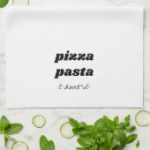 Funny Pizza Pasta Amore Name White Black Cooking Theedoek (Gevouwen)