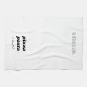 Funny Pizza Pasta Amore Name White Black Cooking Theedoek (Horizontaal)