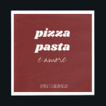 Funny Pizza Pasta Amore Red Italy Kitchen Servet<br><div class="desc">Funny Pizza Pasta Amore Red Italy Kitchen Napkins for a Pasta Night,  Date Night of Italy Evening. Pas het met jouw tekst van keus aan of schrap om ruimtespatie te verlaten. Alle kleuren kunnen worden gewijzigd!</div>