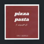 Funny Pizza Pasta Amore Red Italy Kitchen Servet<br><div class="desc">Funny Pizza Pasta Amore Red Italy Kitchen Napkins for a Pasta Night,  Date Night of Italy Evening. Pas het met jouw tekst van keus aan of schrap om ruimtespatie te verlaten. Alle kleuren kunnen worden gewijzigd!</div>