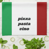 Funny Pizza Pasta Vino Naam Italiaans koken Theedoek (Gevouwen)