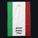 Funny Pizza Pasta Vino Naam Italiaans koken Theedoek<br><div class="desc">Funny Pizza Pasta Vino Naam Italiaanse keukenhanddoek</div>