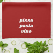 Funny Pizza Pasta Vino Name Red White Italië Theedoek (Gevouwen)