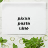Funny Pizza Pasta Vino Name White Black Cooking Theedoek (Gevouwen)