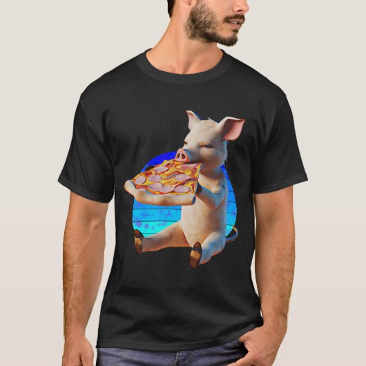Funny Pizza Pig T-shirt (Voorkant)