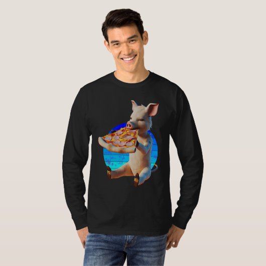 Funny Pizza Pig T-shirt (Voorkant volledig)