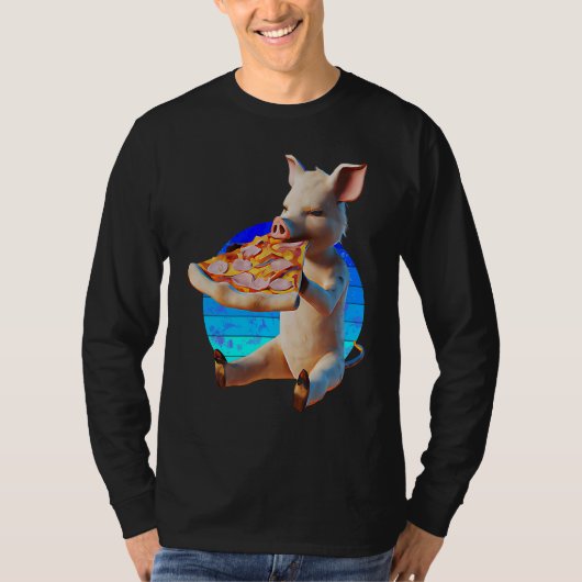 Funny Pizza Pig T-shirt (Voorkant)