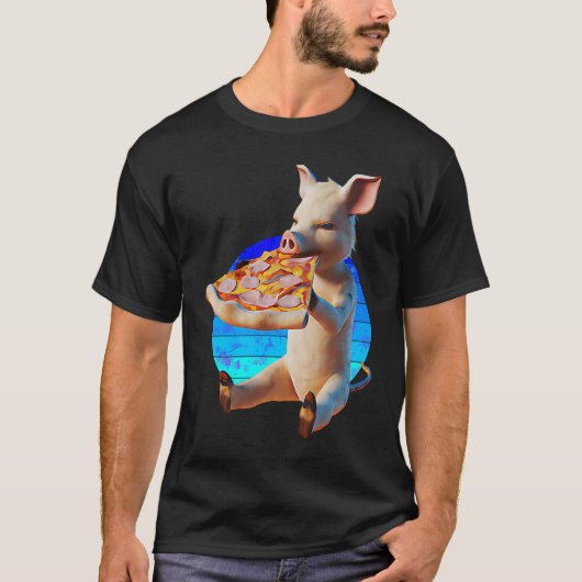 Funny Pizza Pig T-shirt (Voorkant)