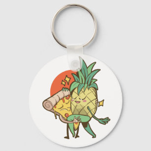 Funny Pizza Pineapple Tango Couple Teen Boy Girl Sleutelhanger