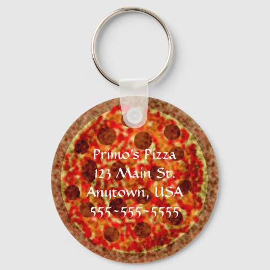 Funny Pizza Pizzeria Custom Promotion Sleutelhange Sleutelhanger (Voorkant)