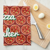 Funny pizza print keukenhanddoekje cadeidee theedoek (Quarter Fold)
