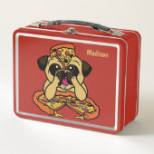 Funny Pizza Pug, aangepaste lunchboxen (Voorkant)