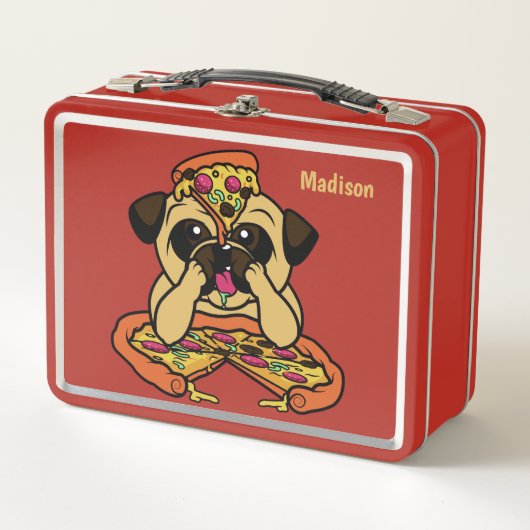 Funny Pizza Pug, aangepaste lunchboxen (Voorkant)