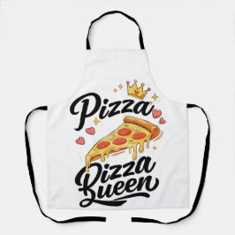 Funny Pizza Queen Cooking Apron for Women Cute Gif Schort