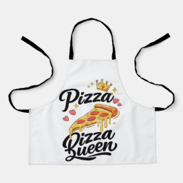 Funny Pizza Queen Cooking Apron for Women Cute Gif Schort