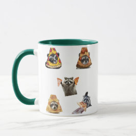 Funny Pizza Raccoon Set For Meme Lovers Mug Mok