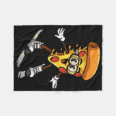 Funny Pizza Ski Cheesy Pie Foodie Skiing Instructo Fleece Deken (Voorkant (Horizontaal))