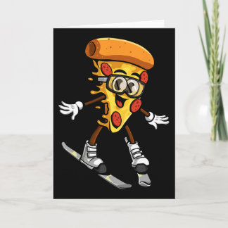 Funny Pizza Ski Cheesy Pie Foodie Skiing Instructo Kaart