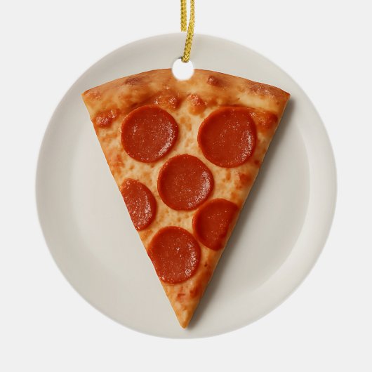 Funny Pizza Slice – Personalized Christmas Gift Keramisch Ornament (Voorkant)