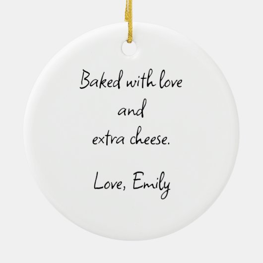 Funny Pizza Slice – Personalized Christmas Gift Keramisch Ornament (Achterkant)