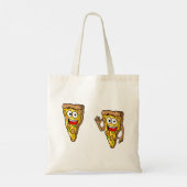 Funny Pizza Slices Canvas tas (Achterkant)