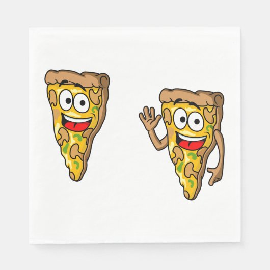 Funny Pizza Slices Napkins Servet (Voorkant)