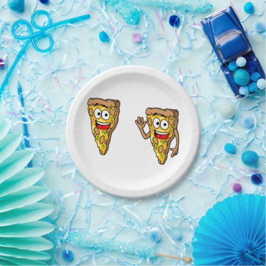 Funny Pizza Slices Paper Borden Papieren Bordje (Feest)