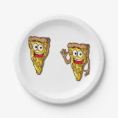 Funny Pizza Slices Paper Borden Papieren Bordje (Voorkant)