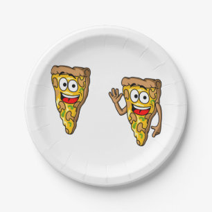 Funny Pizza Slices Paper Borden Papieren Bordje